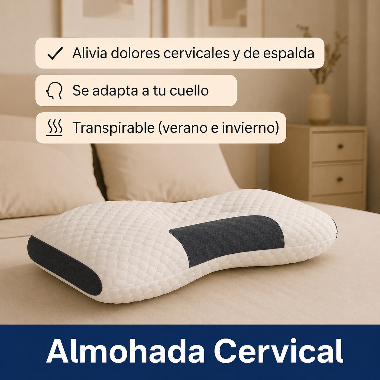 PAGA y LLEVASE EL DOBLE - Almohada Cervical - Redescubre el placer de despertar sin dolores